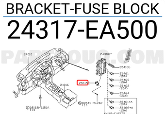 Nissan 24317EA500 BRACKET-FUSE BLOCK