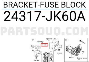 Nissan 24317JK60A BRACKET-FUSE BLOCK