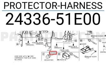 Nissan 2433651E00 PROTECTOR-HARNESS