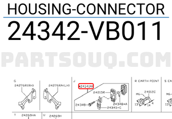 Nissan 24342VB011 HOUSING-CONNECTOR