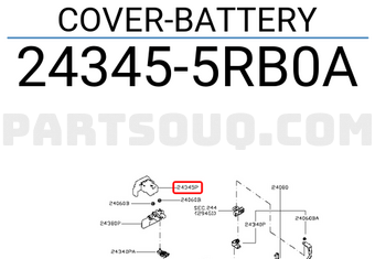 Nissan 243455RB0A COVER-BATTERY
