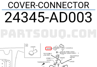 Nissan 24345AD003 COVER-CONNECTOR