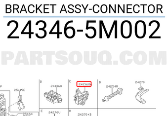 Nissan 243465M002 BRACKET ASSY-CONNECTOR