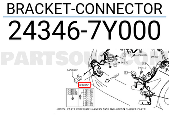 Nissan 243467Y000 BRACKET-CONNECTOR