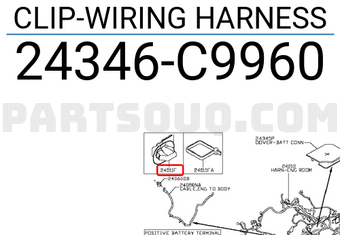 Nissan 24346C9960 CLIP-WIRING HARNESS