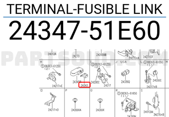 Nissan 2434751E60 TERMINAL-FUSIBLE LINK