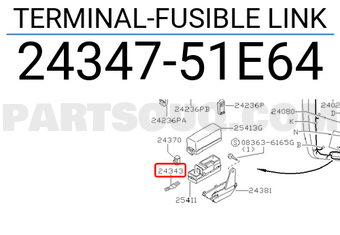 Nissan 2434751E64 TERMINAL-FUSIBLE LINK
