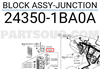Nissan 243501BA0A BLOCK ASSY-JUNCTION