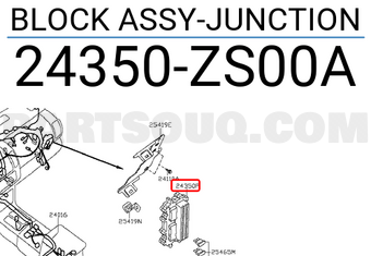 Nissan 24350ZS00A BLOCK ASSY-JUNCTION