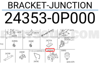 Nissan 243530P000 BRACKET-JUNCTION