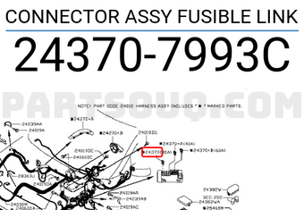 Nissan 243707993C CONNECTOR ASSY FUSIBLE LINK