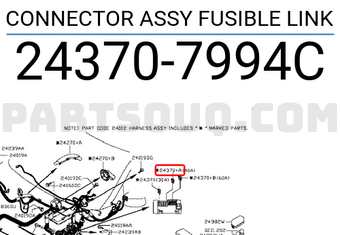 Nissan 243707994C CONNECTOR ASSY FUSIBLE LINK