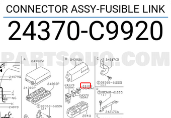 Nissan 24370C9920 CONNECTOR ASSY-FUSIBLE LINK