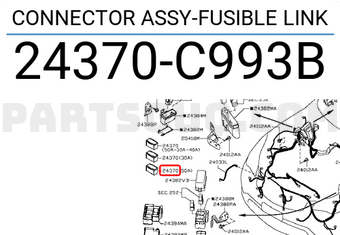Nissan 24370C993B CONNECTOR ASSY-FUSIBLE LINK