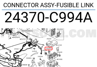 Nissan 24370C994A CONNECTOR ASSY-FUSIBLE LINK