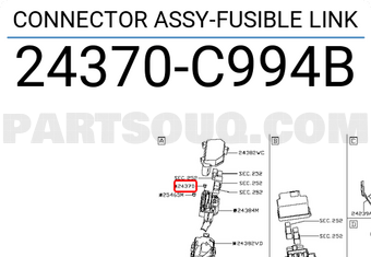 Nissan 24370C994B CONNECTOR ASSY-FUSIBLE LINK