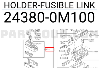 Nissan 243800M100 HOLDER-FUSIBLE LINK