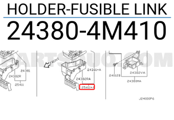 Nissan 243804M410 HOLDER-FUSIBLE LINK