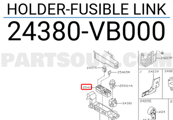 Nissan 24380VB000 HOLDER-FUSIBLE LINK