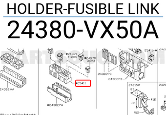 Nissan 24380VX50A HOLDER-FUSIBLE LINK