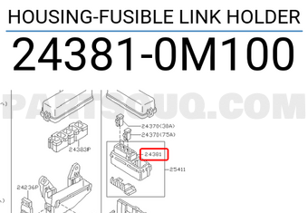 Nissan 243810M100 HOUSING-FUSIBLE LINK HOLDER