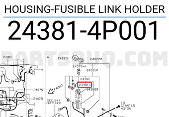 Nissan 243814P001 HOUSING-FUSIBLE LINK HOLDER