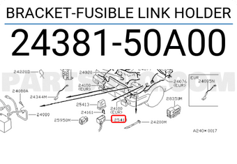 Nissan 2438150A00 BRACKET-FUSIBLE LINK HOLDER
