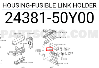 Nissan 2438150Y00 HOUSING-FUSIBLE LINK HOLDER