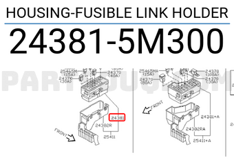 Nissan 243815M300 HOUSING-FUSIBLE LINK HOLDER