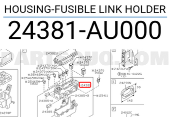 Nissan 24381AU000 HOUSING-FUSIBLE LINK HOLDER