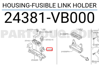 Nissan 24381VB000 HOUSING-FUSIBLE LINK HOLDER