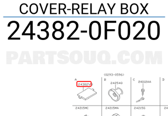 Nissan 243820F020 COVER-RELAY BOX