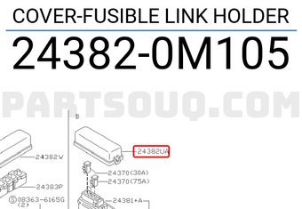 Nissan 243820M105 COVER-FUSIBLE LINK HOLDER