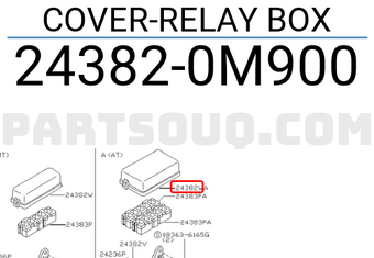 Nissan 243820M900 COVER-RELAY BOX