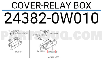 Nissan 243820W010 COVER-RELAY BOX