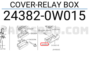 Nissan 243820W015 COVER-RELAY BOX