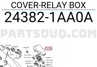 Nissan 243821AA0A COVER-RELAY BOX