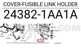 Nissan 243821AA1A COVER-FUSIBLE LINK HOLDER
