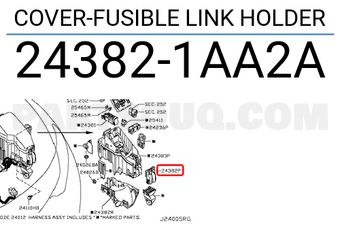 Nissan 243821AA2A COVER-FUSIBLE LINK HOLDER