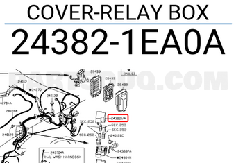 Nissan 243821EA0A COVER-RELAY BOX