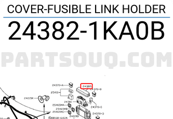 Nissan 243821KA0B COVER-FUSIBLE LINK HOLDER