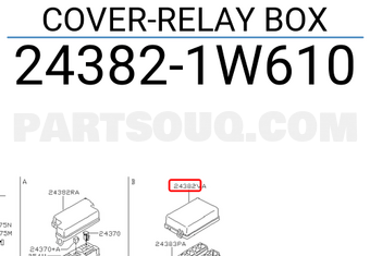 Nissan 243821W610 COVER-RELAY BOX