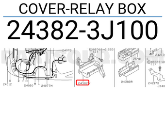 Nissan 243823J100 COVER-RELAY BOX