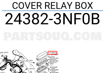 Nissan 243823NF0B COVER RELAY BOX