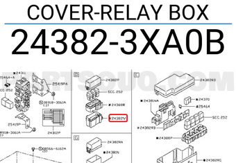 Nissan 243823XA0B COVER-RELAY BOX