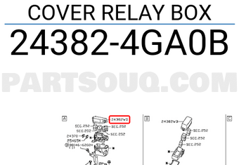 Nissan 243824GA0B COVER RELAY BOX