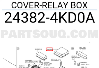 Nissan 243824KD0A COVER-RELAY BOX