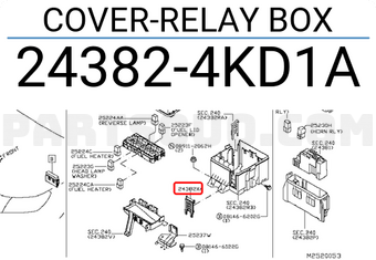 Nissan 243824KD1A COVER-RELAY BOX