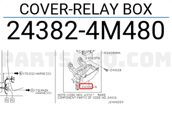 Nissan 243824M480 COVER-RELAY BOX