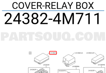 Nissan 243824M711 COVER-RELAY BOX